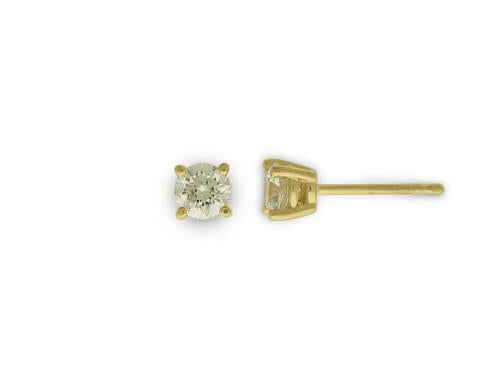 Diamond Stud Earrings - 14k Yellow Gold