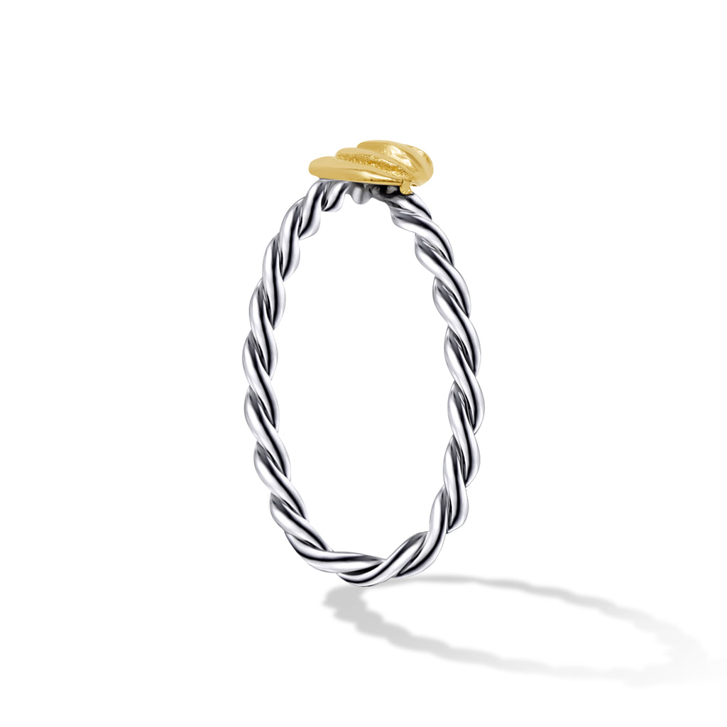 Pawleys Island Shell (XXS) Twisted Shank Ring - Two Tone