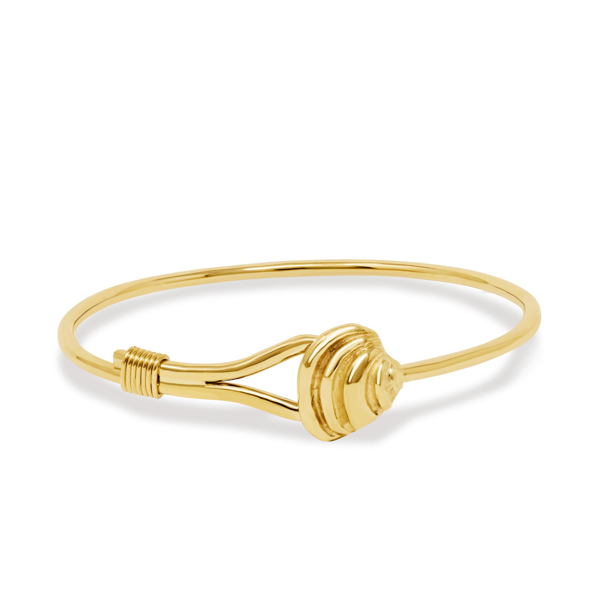 Pawleys Island Shell Bangle - 14k Yellow Gold