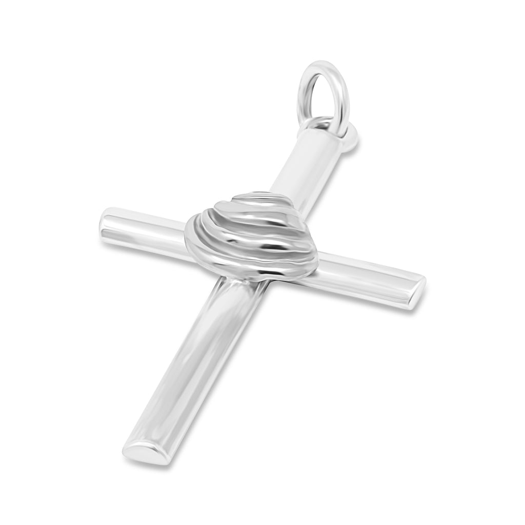 Pawleys Island Shell Cross Necklace - Sterling and 14k