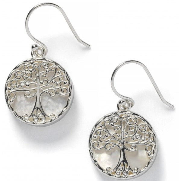 Mother of Pearl Oak Tree Earrings - Sterling Silver