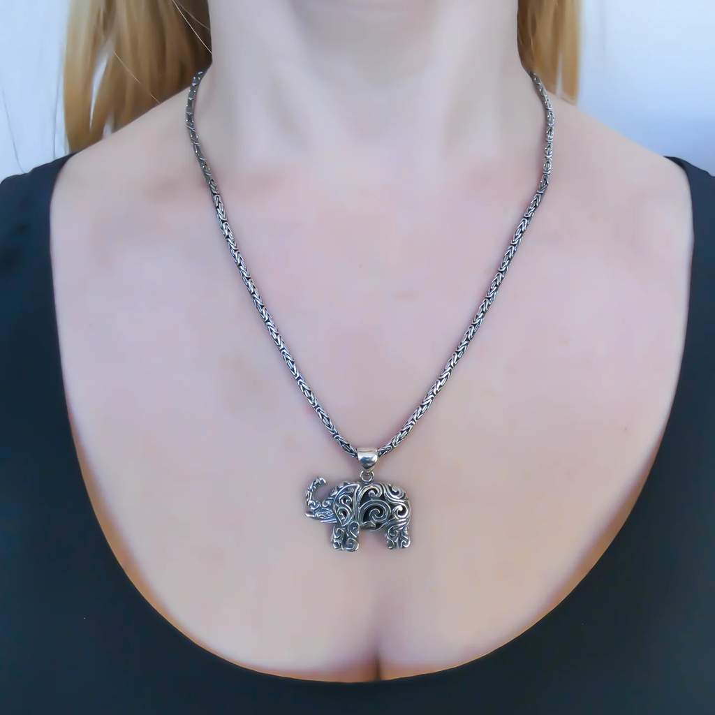Elephant Pendant - Sterling Silver