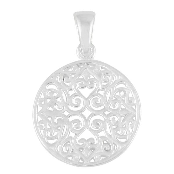 Original Round Scroll Pendant - Sterling Silver