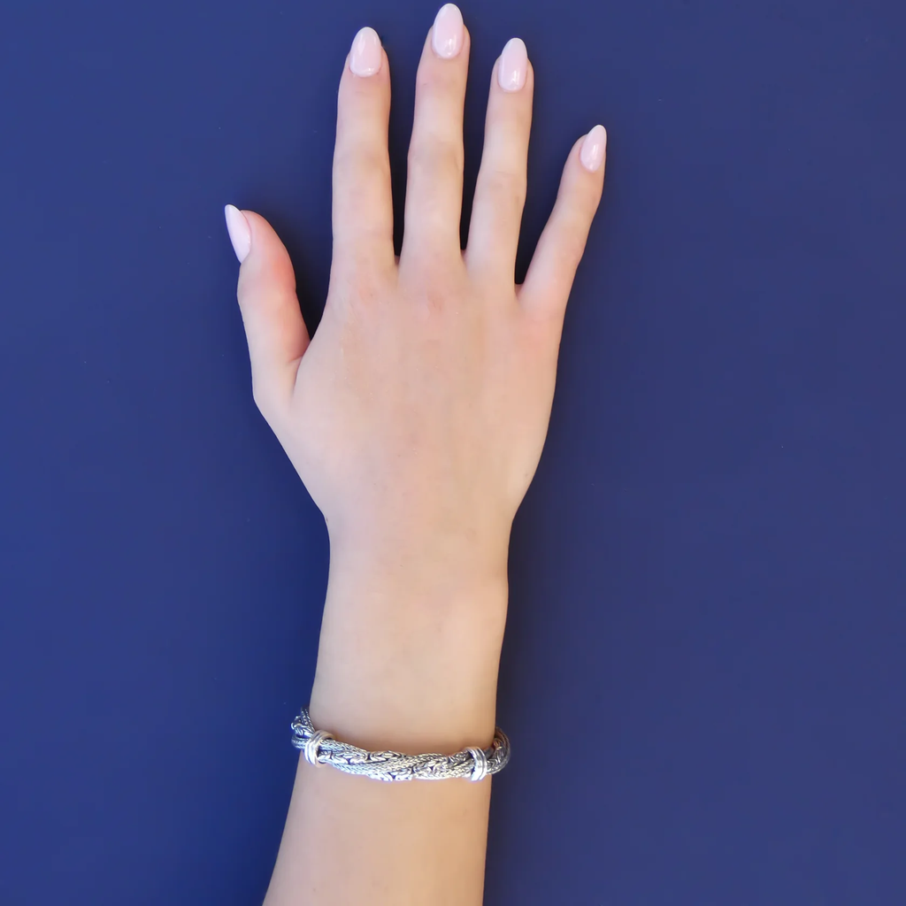 Twist Chain Bali Bracelet - Sterling Silver