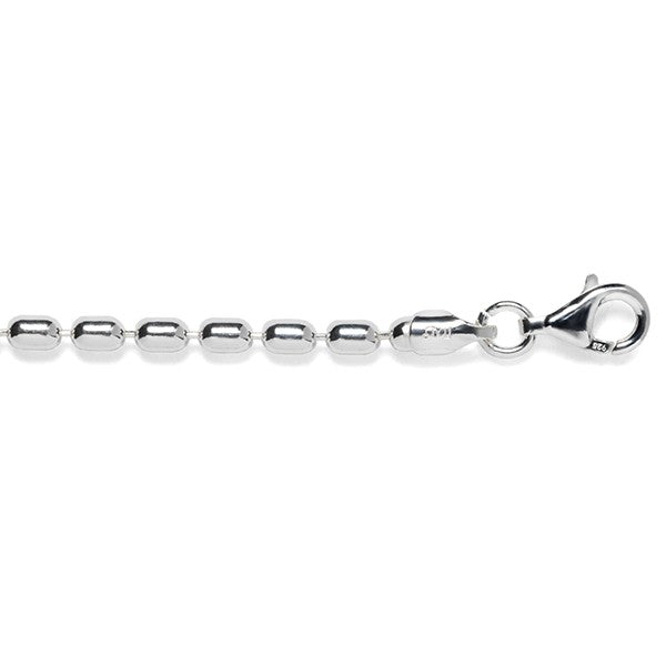 Rice Bead Chain 3mm - Sterling Silver