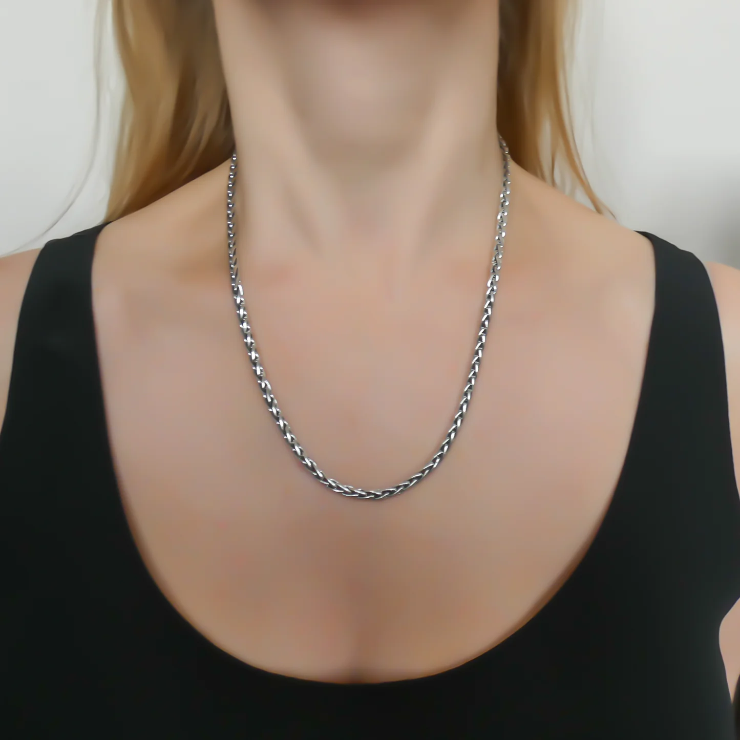 Wheat Chain Necklace - Sterling Silver
