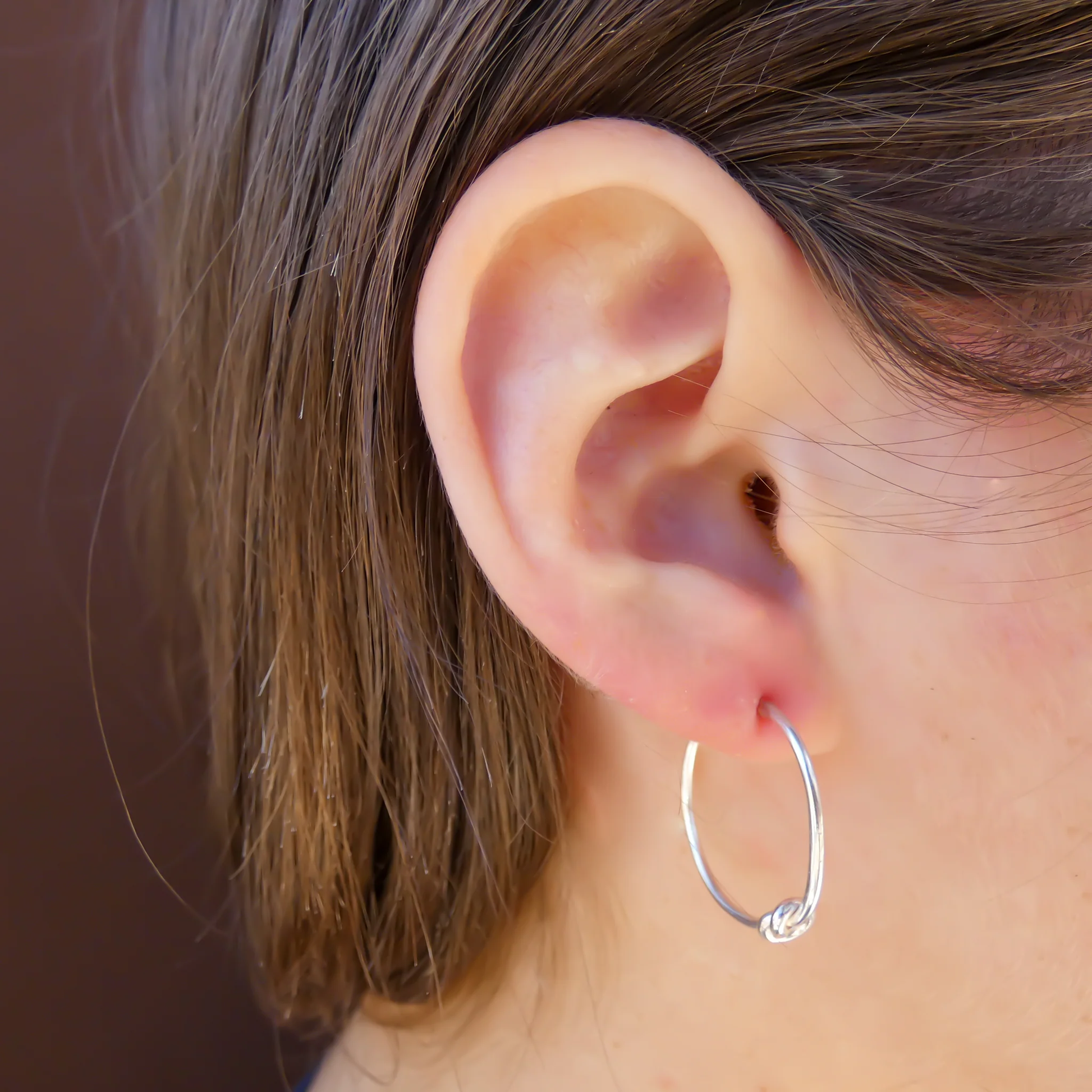 Knot Motif Post Earrings - Sterling Silver