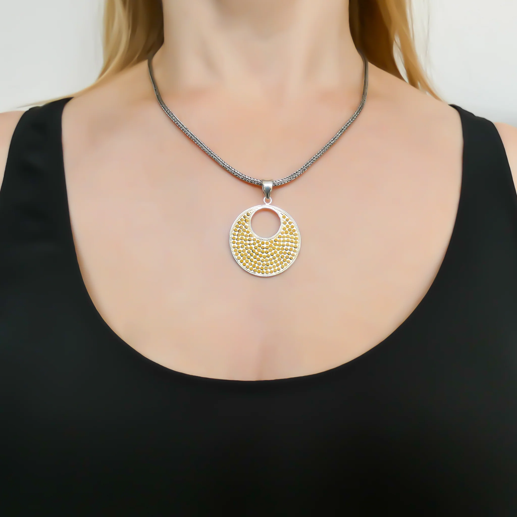 Bali Round Pendant - Sterling Silver or 18k Gold Vermeil