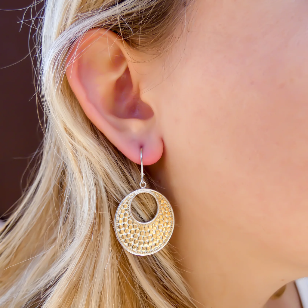 Disc Earrings - Sterling Silver and 18k Gold Vermeil
