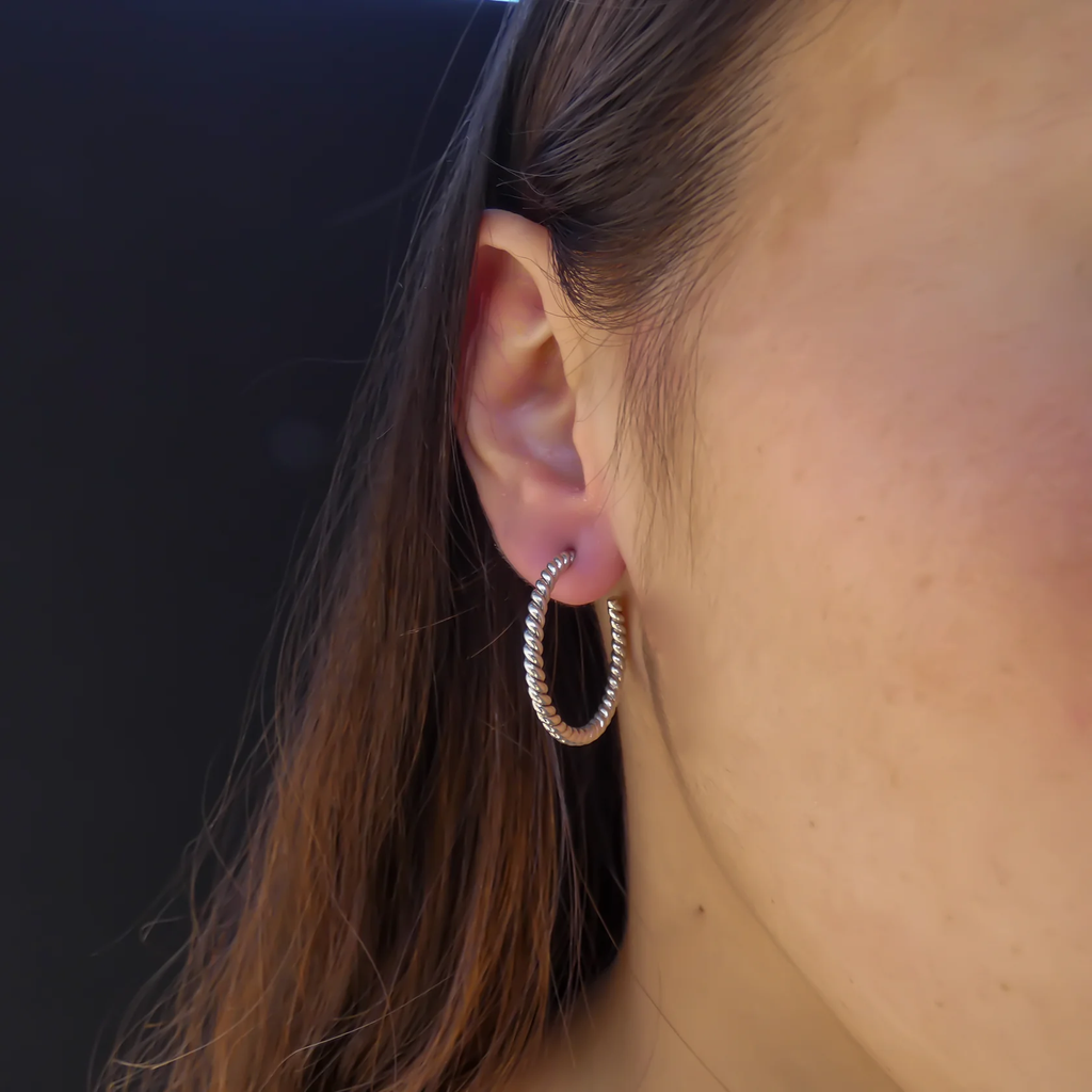 Cable Twist Earrings - Sterling Silver