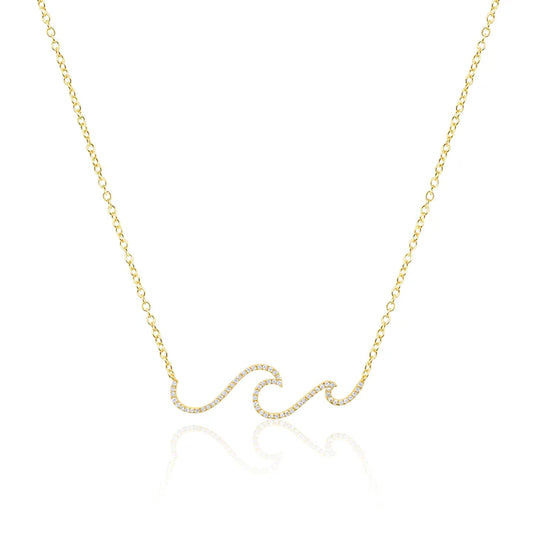 14kt Diamond Wave Necklace