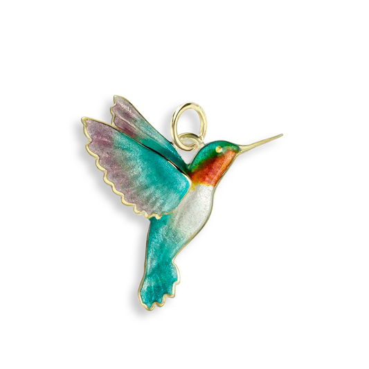 18kt Hummingbird Pendant