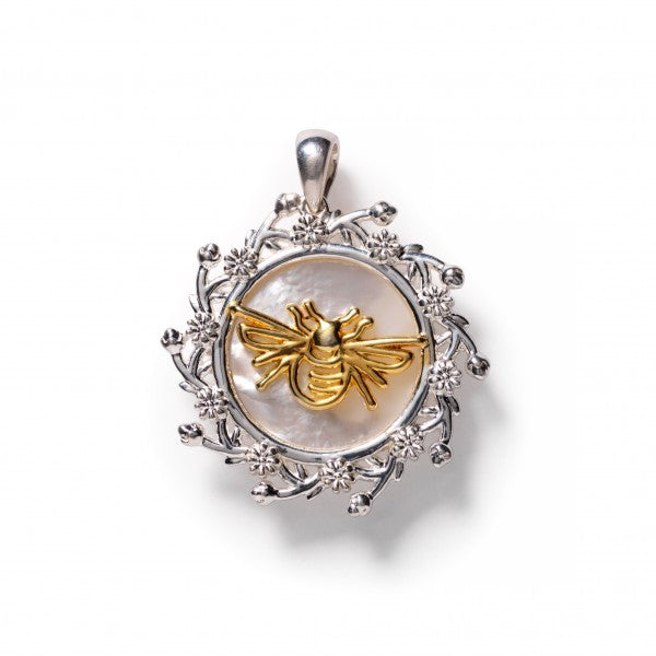 Bee Mother of Pearl Pendant