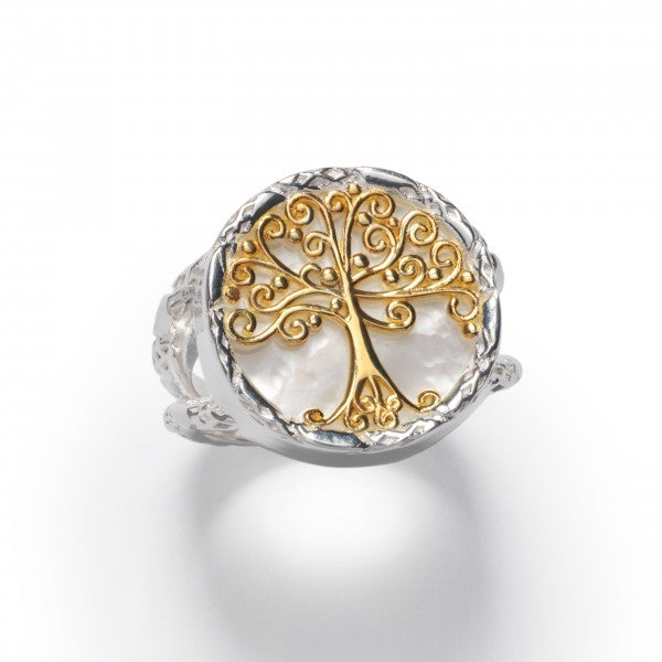 Mother of Pearl Oak Tree Ring - Two Tone