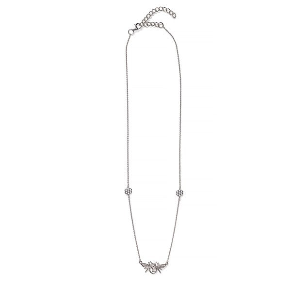 Bee and Honeycomb Necklace - Sterling or Gold Plated