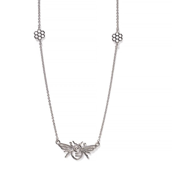 Bee and Honeycomb Necklace - Sterling or Gold Plated