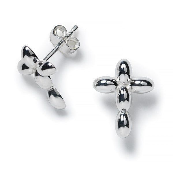 Rice Bead Cross Earrings
