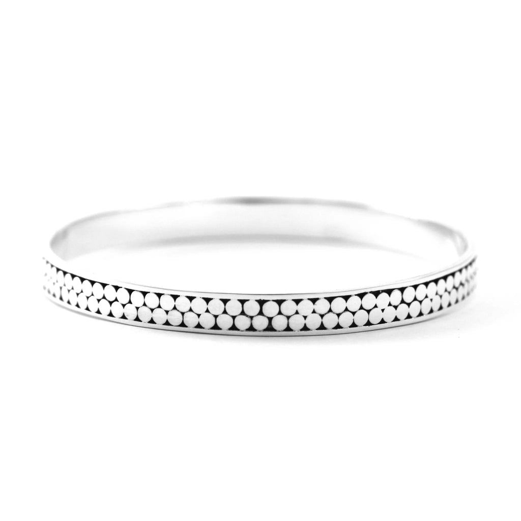 Two Row Bangle Bracelet - Sterling Silver and/or 18k Gold Vermeil