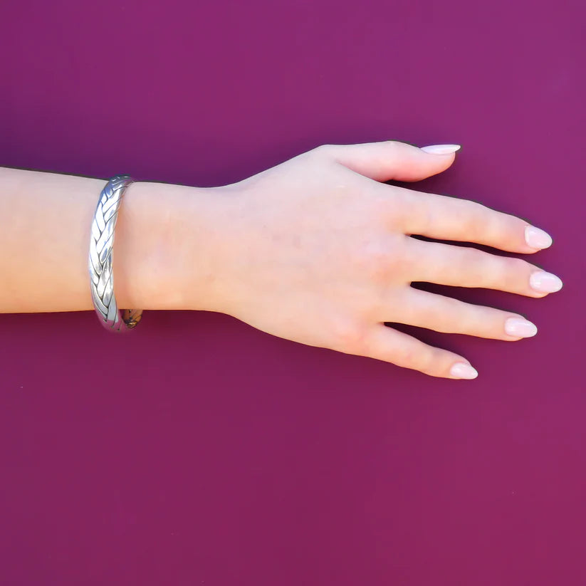 Braided Strand Cuff Bracelet - Sterling Silver