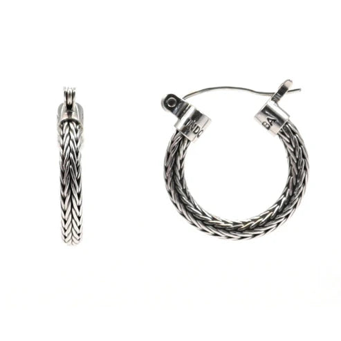 Tulang Naga Bali Hoop Earrings - Sterling Silver