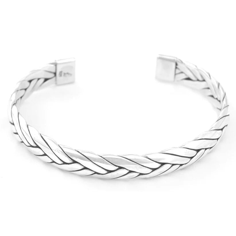 Braided Strand Cuff Bracelet - Sterling Silver