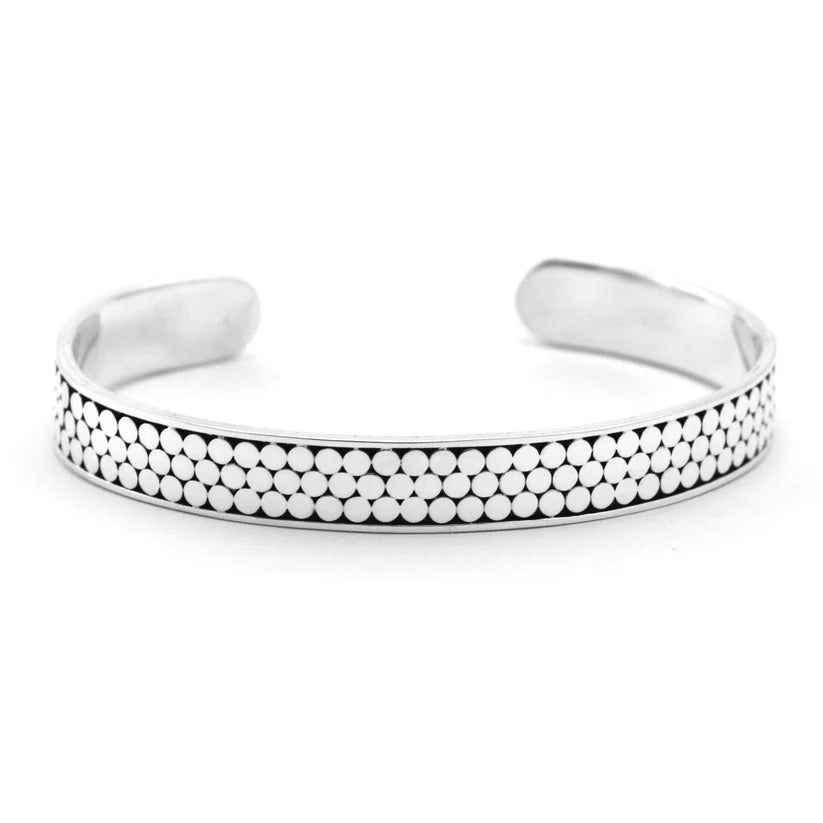 Three Row Cuff Bracelet - Sterling Silver or 18k Gold Vermeil