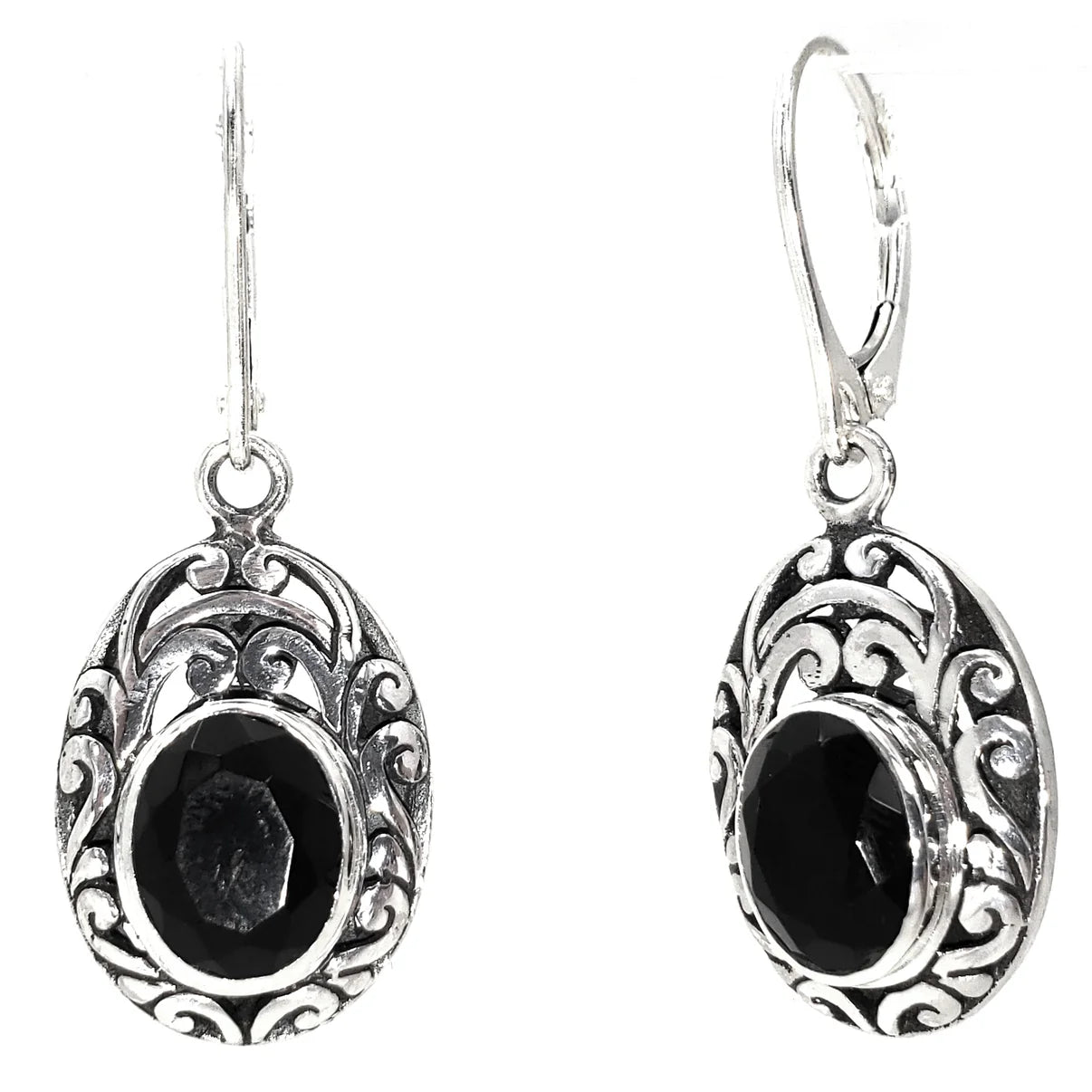Bali Filigree Gemstone Earrings - Sterling Silver
