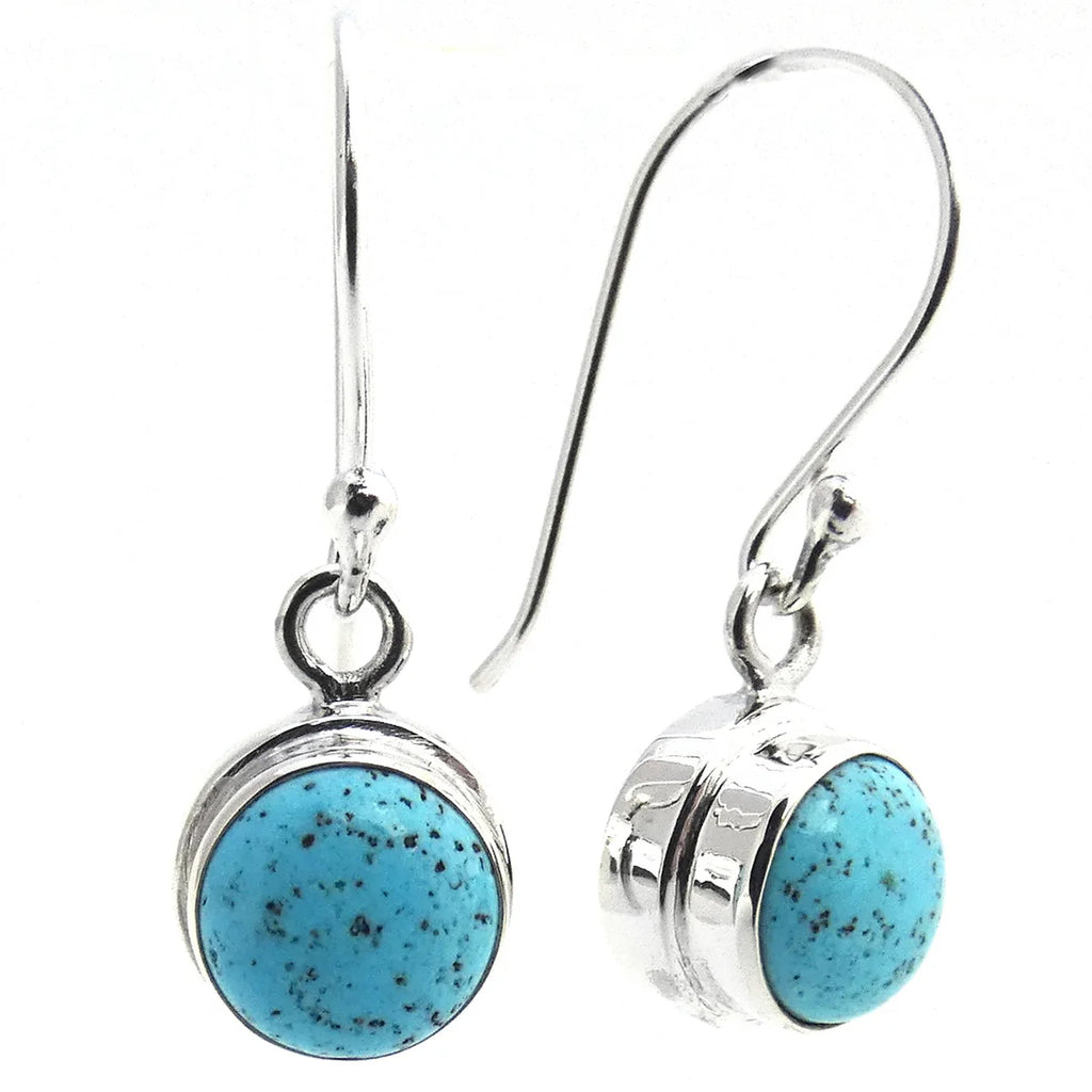 Bezel Set Gemstone Earrings - Sterling Silver