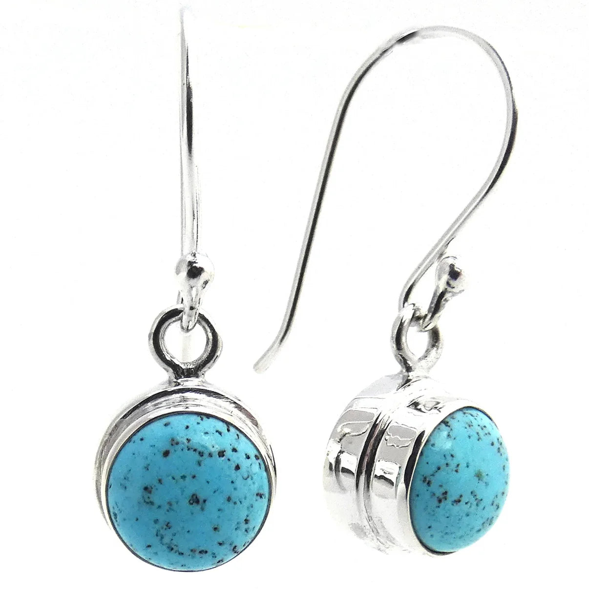 Bezel Set Gemstone Earrings - Sterling Silver