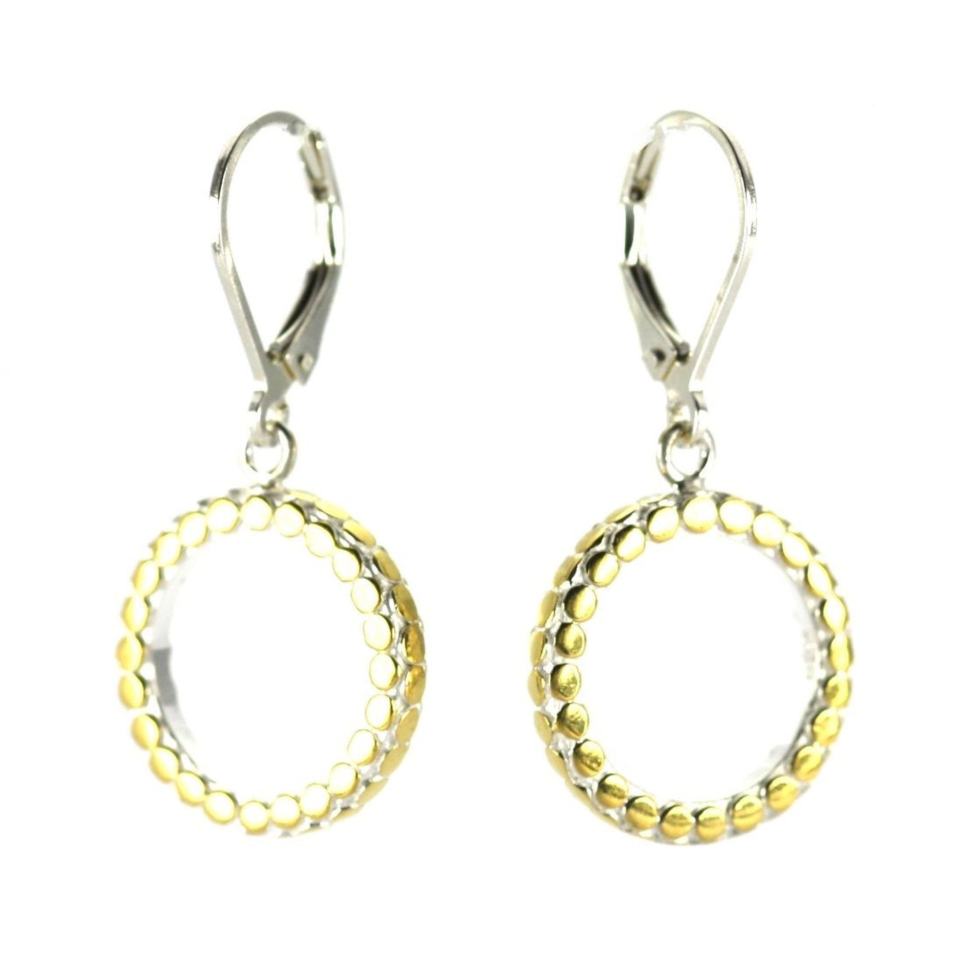 Circle Dotted Earrings - Sterling Silver or 18k Gold Vermeil