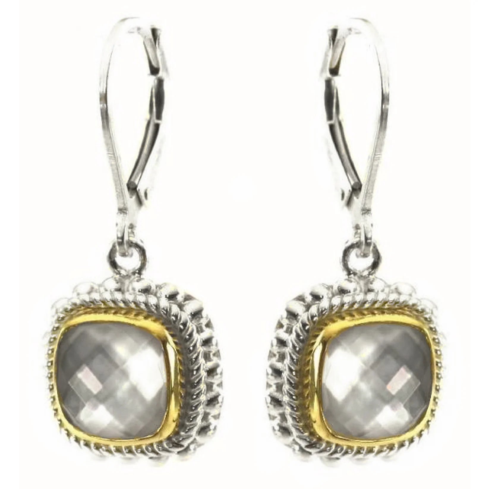 Mother of Pearl Doublet Gemstone Dangles - Sterling Silver