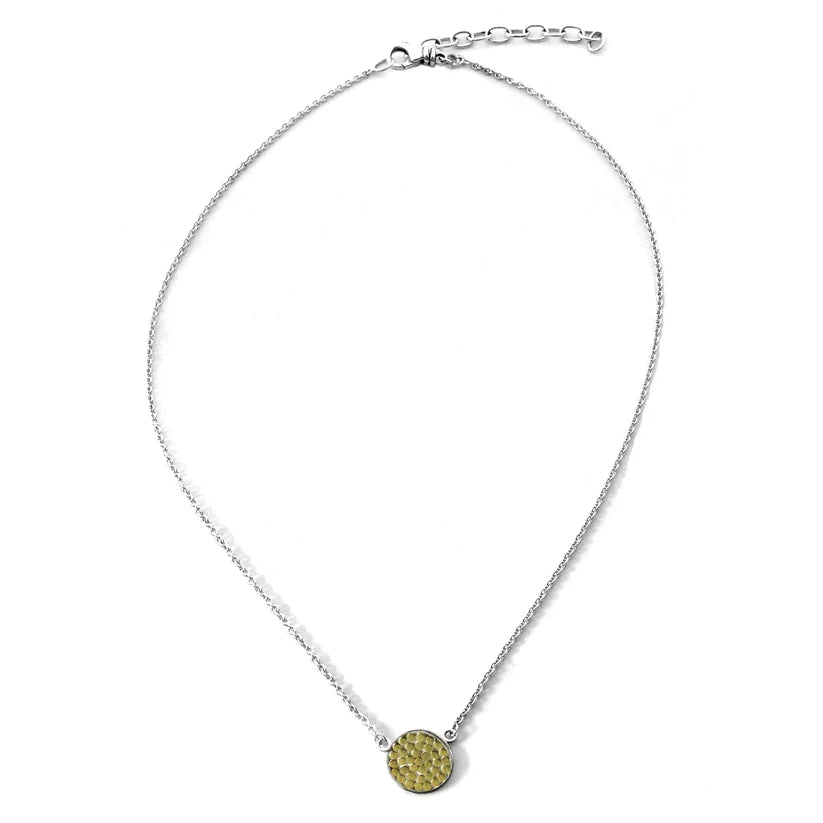 Single Disc Station Necklace - Sterling Silver