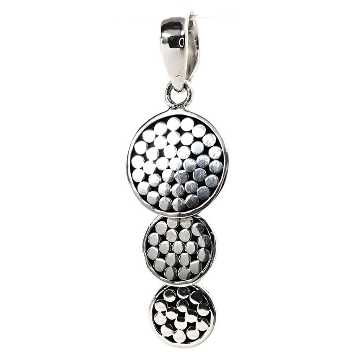 Round Triple Drop Pendant - Sterling Silver and 18k Gold Vermeil