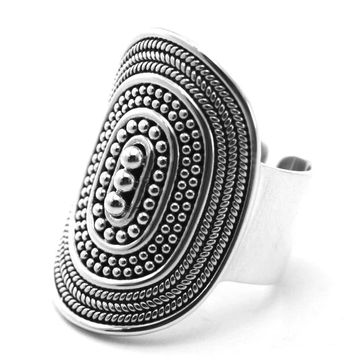 Rope Trim and Beaded Center - Sterling Silver