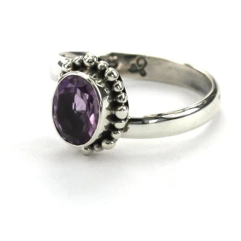 Adjustable Gemstone Ring - Sterling Silver