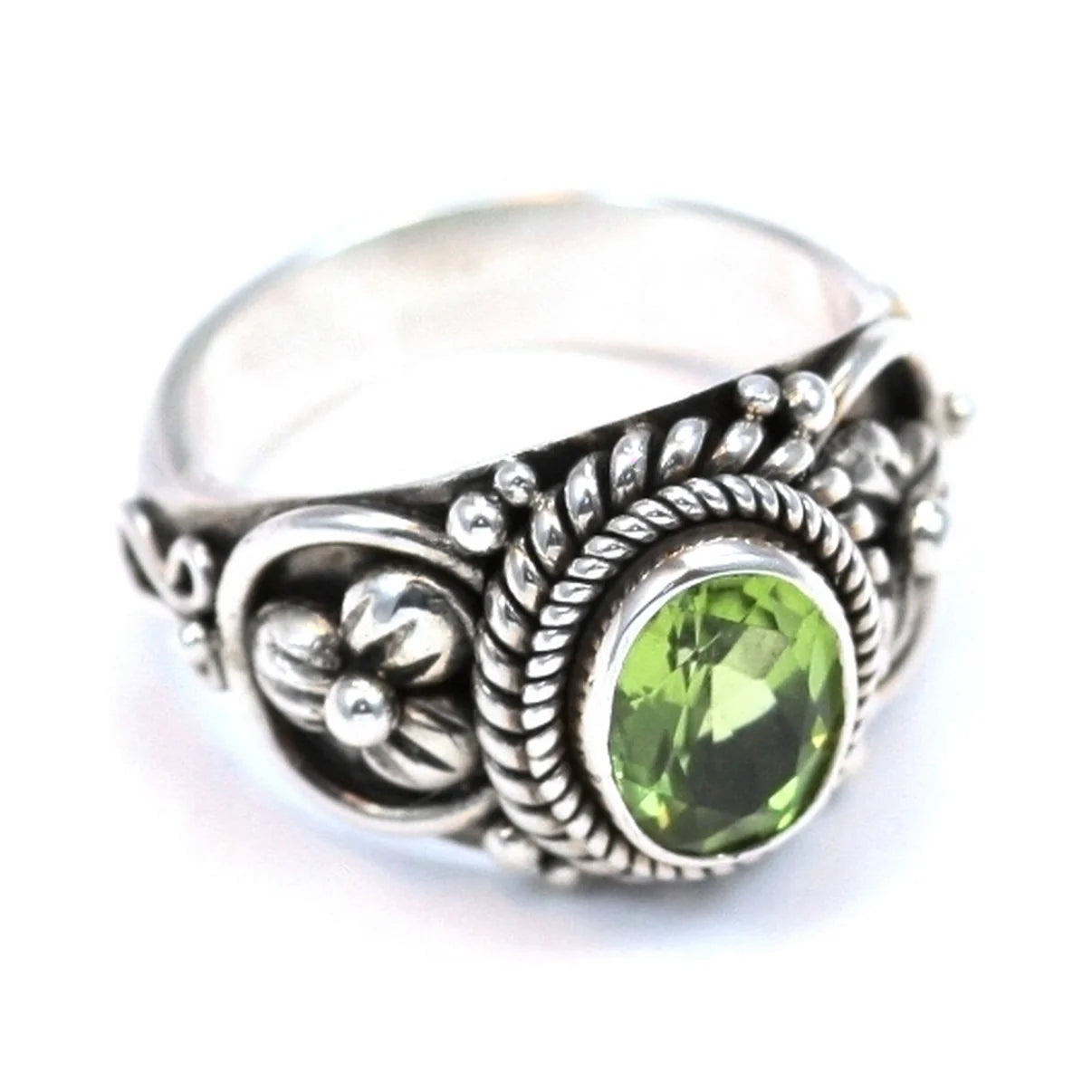 Filigree Gemstone Ring - Sterling Silver