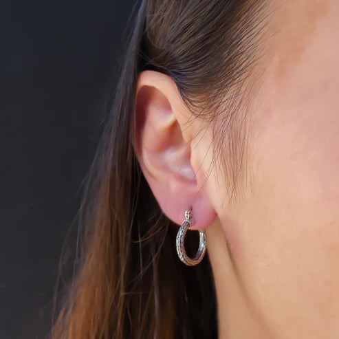 Tulang Naga Bali Hoop Earrings - Sterling Silver