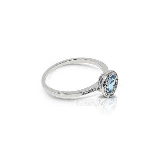 Blue Topaz and Diamond Ring