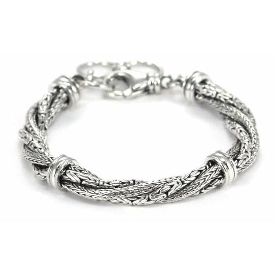 Twist Chain Bali Bracelet - Sterling Silver