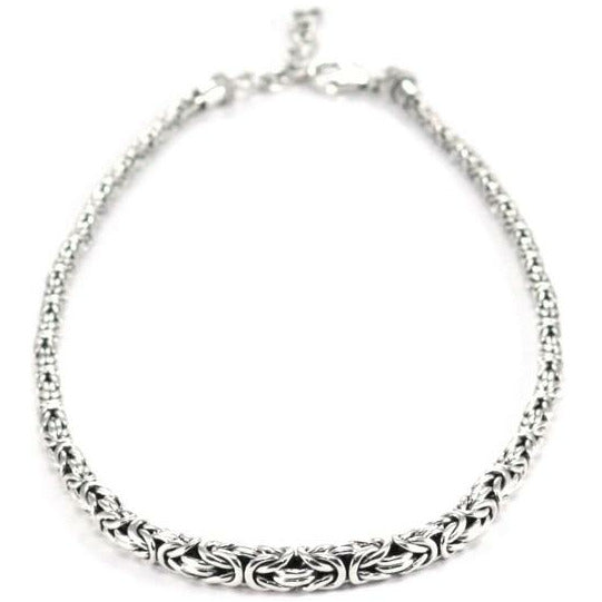Graduated and Oval Byzantine Necklace - Sterling Silver