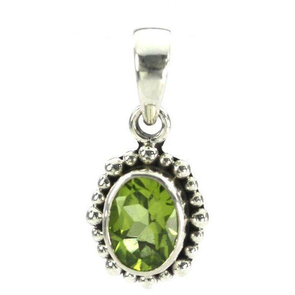 Vibrant Green Peridot Pendant - Sterling Silver