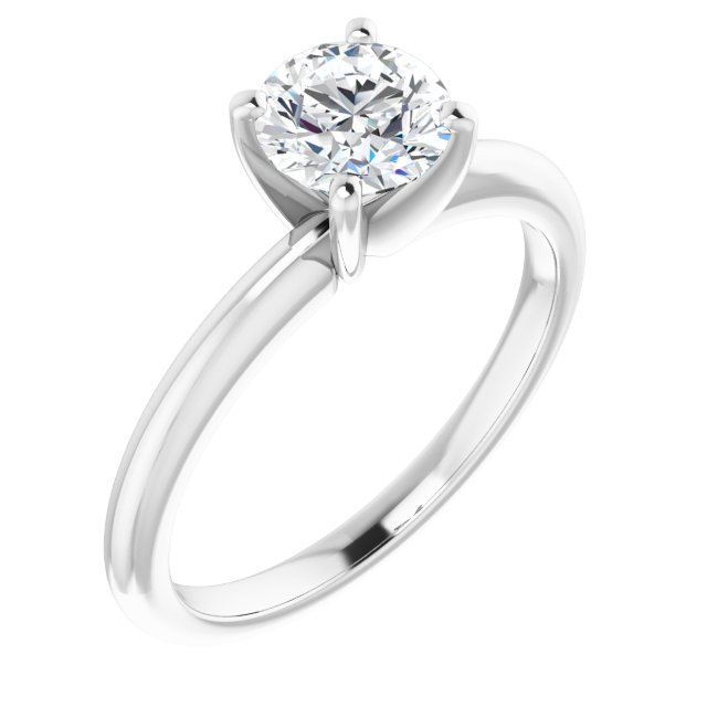 14k White Gold Solitaire Engagement Ring