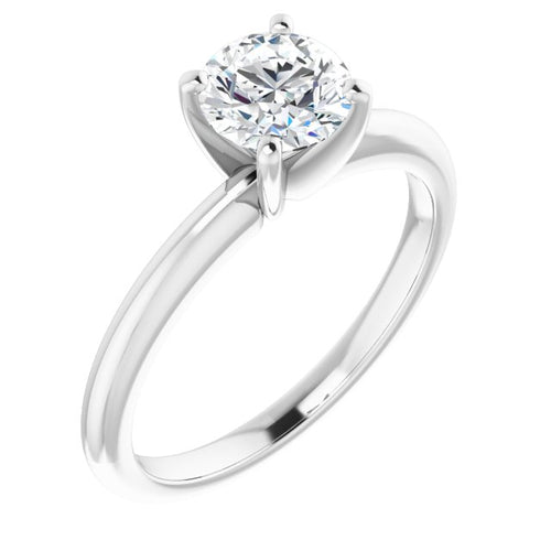 14k White Gold Solitaire Engagement Ring