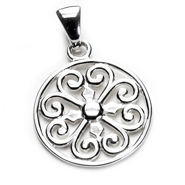 Round Heart Scroll Pendant