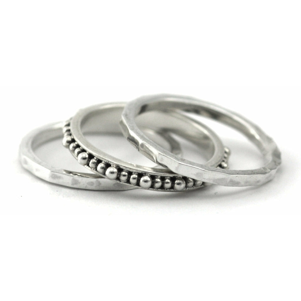 Stack Ring Set with Three Bands - Sterling Silver