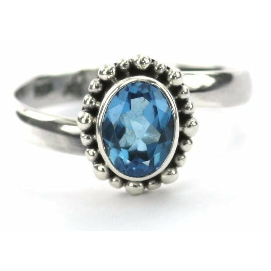 Adjustable Gemstone Ring - Sterling Silver
