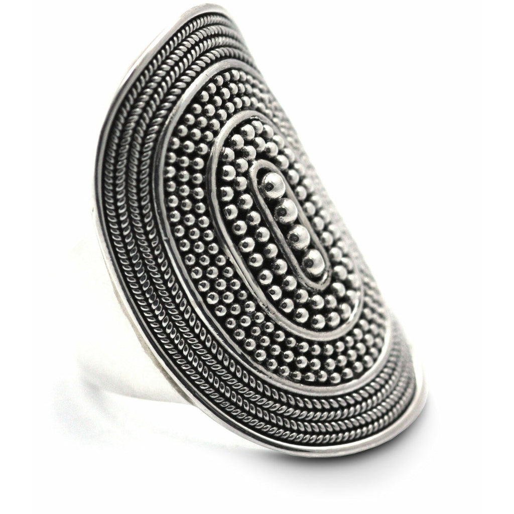 Rope Trim and Beaded Center - Sterling Silver