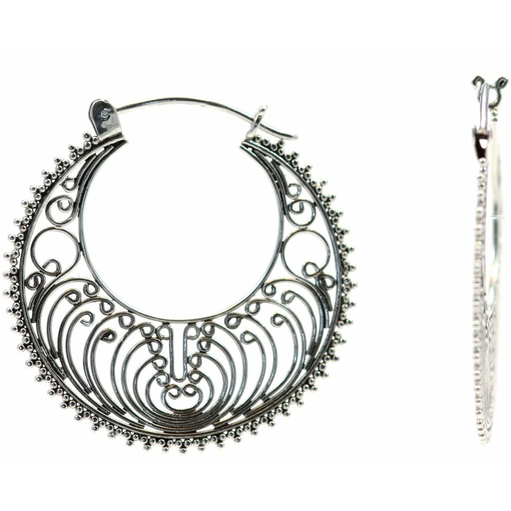 Hand Filigreed Earrings - Sterling Silver