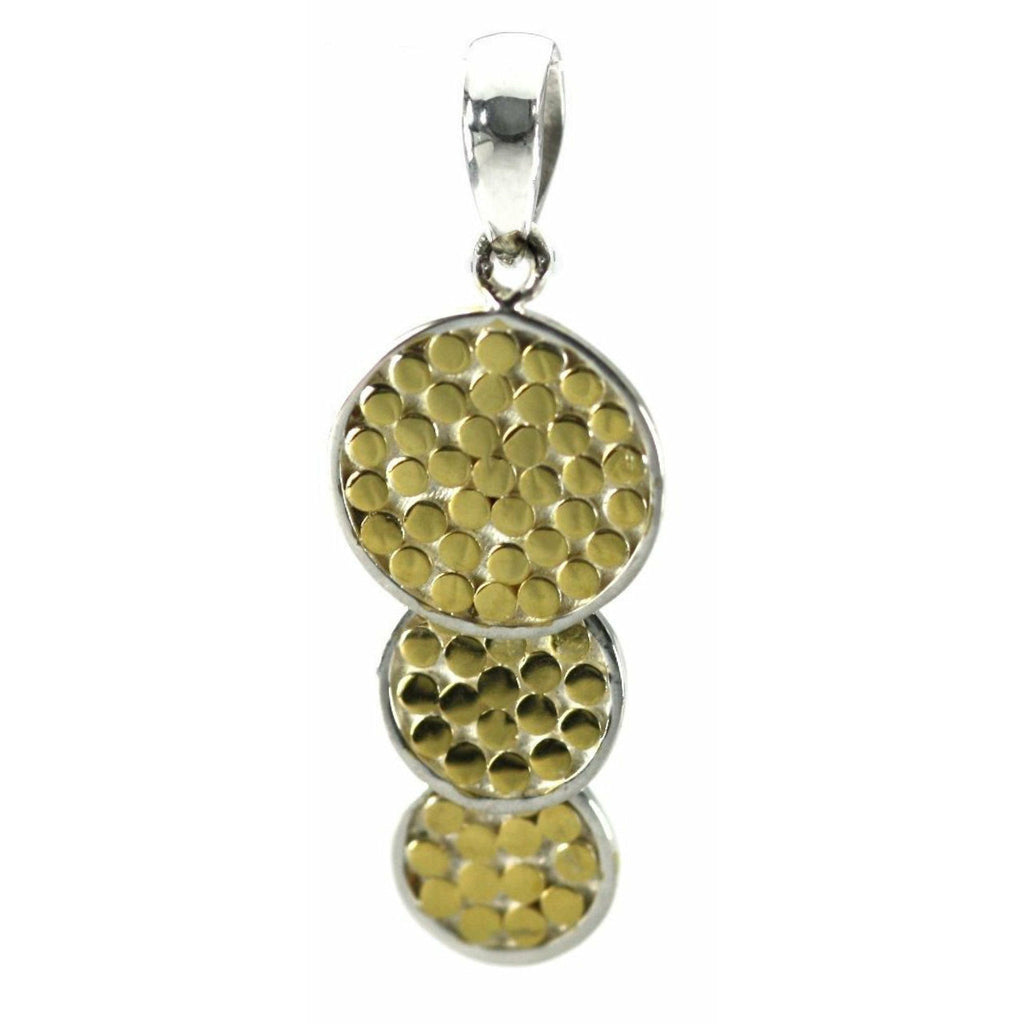Round Triple Drop Pendant - Sterling Silver and 18k Gold Vermeil