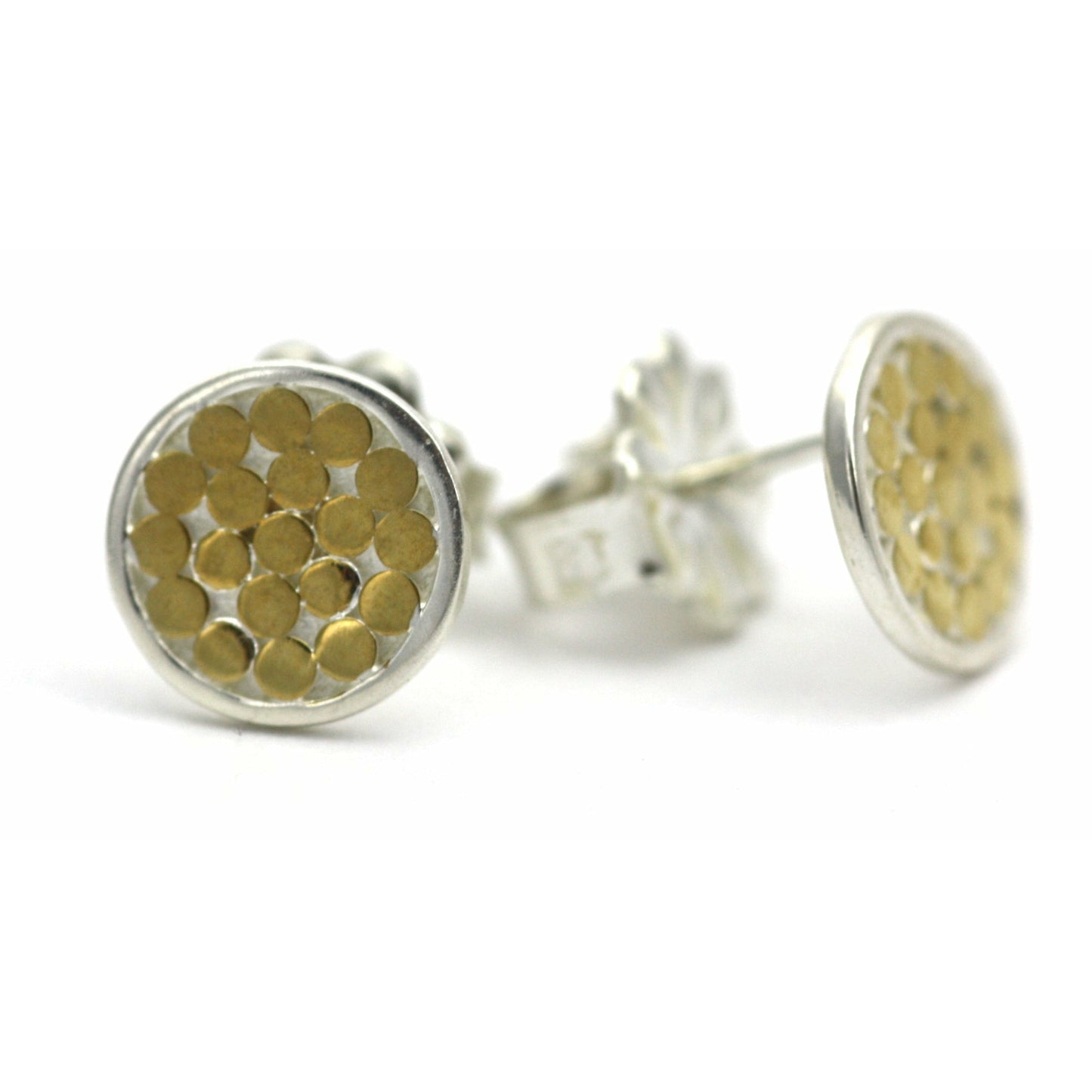Two-Tone Dotted Disc Studs